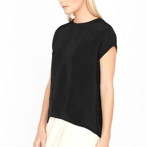 Cuyana Silk High-low Tee in Black
